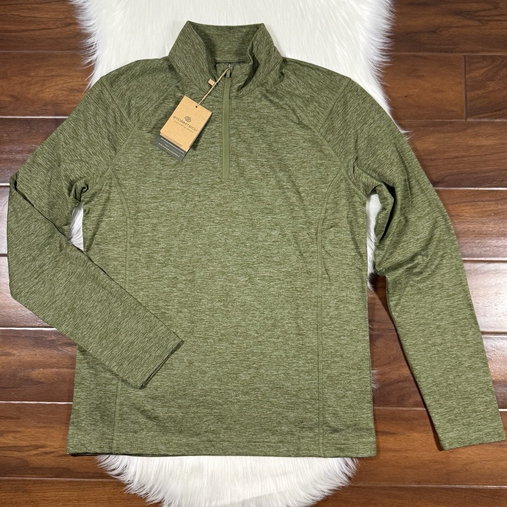 Stormtech‎ Men's Size Medium Green Treeline Performance Quarter 1/4 Zip Pullover